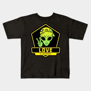 Love is Universal Peaceful Alien Kids T-Shirt